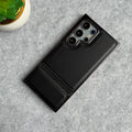 Samsung Galaxy S24 Ultra Textured Stripe PU Leather Side Chrome Cover