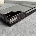 Samsung Galaxy S24 Ultra Textured Stripe PU Leather Side Chrome Cover