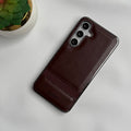 Samsung Galaxy S25 Cloth Stripe PU Leather Side Chrome Case Cover
