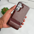 Samsung Galaxy S25 Cloth Stripe PU Leather Side Chrome Case Cover