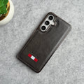 Samsung Galaxy S25 Textured PU Leather Side Chrome Case Cover