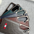 Samsung Galaxy S25 Textured PU Leather Side Chrome Case Cover