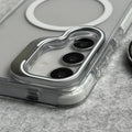 Samsung Galaxy S25 Transparent MagSafe Cover Metal Camera Bump Kick Stand