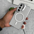 Samsung Galaxy S25 Transparent MagSafe Cover Metal Camera Bump Kick Stand