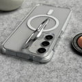 Samsung Galaxy S25 Transparent MagSafe Cover Metal Camera Bump Kick Stand