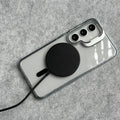 Samsung Galaxy S25 Transparent MagSafe Cover With Metal Camera Bump Kick Stand