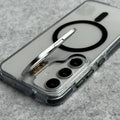 Samsung Galaxy S25 Transparent MagSafe Cover With Metal Camera Bump Kick Stand