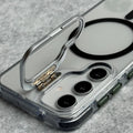 Samsung Galaxy S25 Transparent MagSafe Cover With Metal Camera Bump Kick Stand