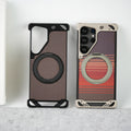 Samsung Galaxy S25 Ultra Aramid Fiber Metal Case With Rotating Stand