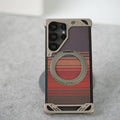 Samsung Galaxy S25 Ultra Aramid Fiber Metal Case With Rotating Stand