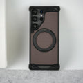 Samsung Galaxy S25 Ultra Aramid Fiber Metal Case With Rotating Stand