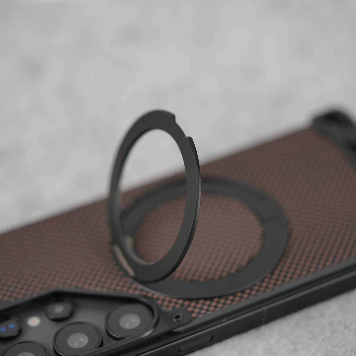 Samsung Galaxy S25 Ultra Aramid Fiber Metal Case With Rotating Stand