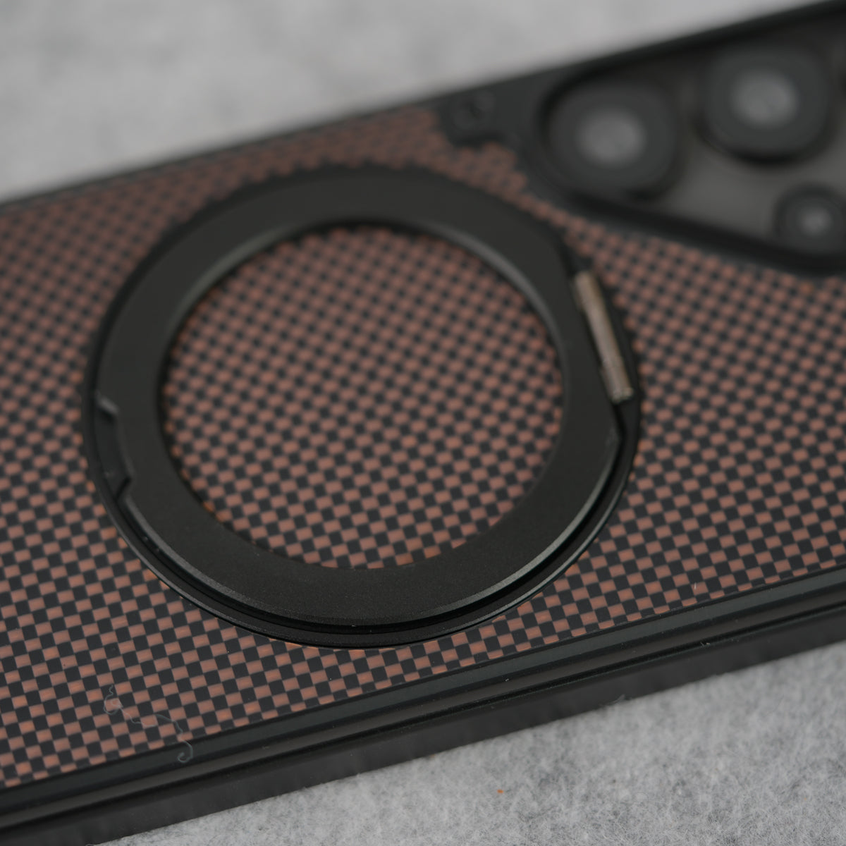 Samsung Galaxy S25 Ultra Aramid Fiber Metal Case With Rotating Stand