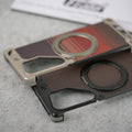 Samsung Galaxy S25 Ultra Aramid Fiber Metal Case With Rotating Stand