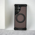 Samsung Galaxy S25 Ultra Aramid Fiber Metal Case With Rotating Stand