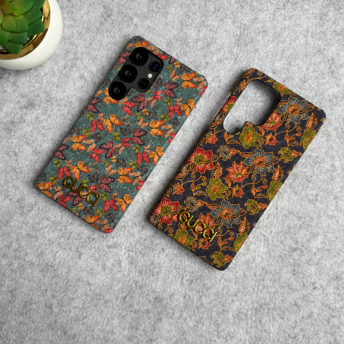 Samsung Galaxy S25 Ultra GG Floral and Butterfly Painted Back Cover