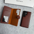 Samsung Galaxy S25 Ultra Leather Flip 2 in 1 Detachable Front and Back Wallet Case Cover