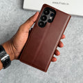 Samsung Galaxy S25 Ultra Leather Flip 2 in 1 Detachable Front and Back Wallet Case Cover