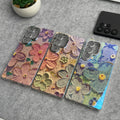 Samsung Galaxy S25 Ultra Luxury 3D Oil Painting Floral Design Glitter Lens Protection Cover