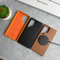 Samsung Galaxy S25 Ultra PU Leather Camera Bumper MagSafe Cover