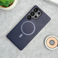 Samsung Galaxy S25 Ultra Premium PU Leather Metal MagSafe Ring Case