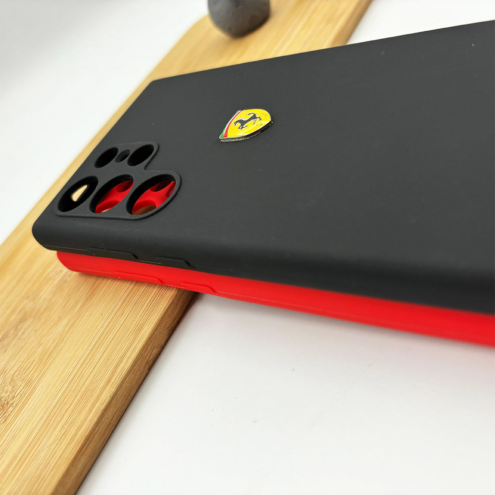 Samsung Galaxy S25 Ultra Sports Car Logo Liquid Silicone Case Cover