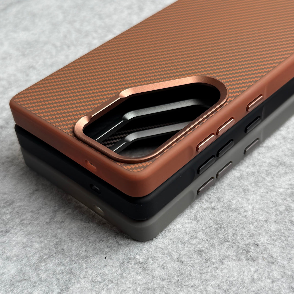Samsung Galaxy S Series Metal Camera Ring Carbon Fiber Design MagSafe Cover
