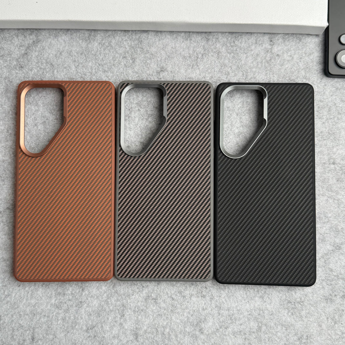 Samsung Galaxy S Series Metal Camera Ring Carbon Fiber Design MagSafe Cover