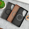 Samsung Galaxy S Series Metal Camera Ring Carbon Fiber Design MagSafe Cover