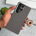 Samsung Galaxy S Series Metal Camera Ring Carbon Fiber Design MagSafe Cover