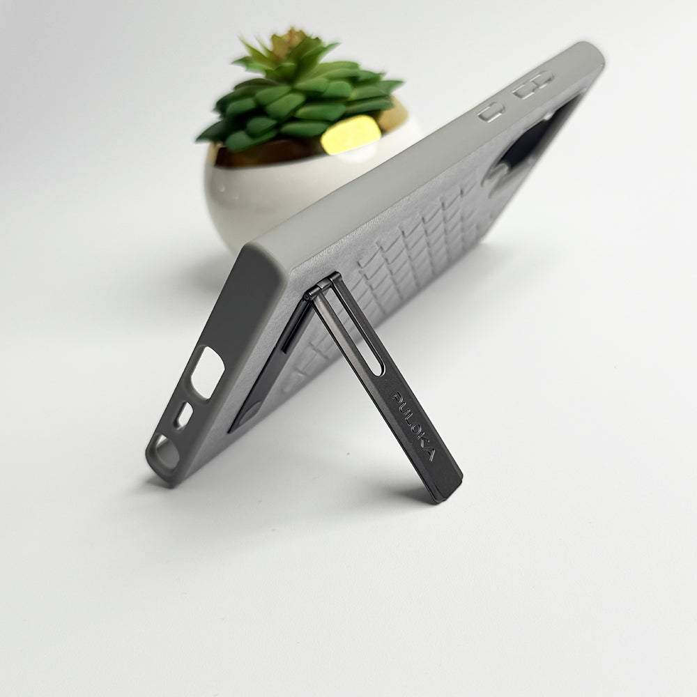 Samsung Galaxy Ultra Series Weave Leather with Metal Kickstand Slim Back Covers