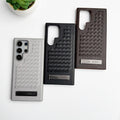 Samsung Galaxy Ultra Series Weave Leather with Metal Kickstand Slim Back Cover