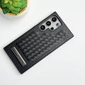 Samsung Galaxy Ultra Series Weave Leather with Metal Kickstand Slim Back Cover