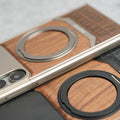 Samsung Galaxy Ultra series Metallic Wood Leather AeroFLex Aluminium  Case With Rotating Stand