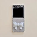 Samsung Galaxy Z Flip 6 Luxury Glitter 3D Big Bow Pearl Pendant Cover