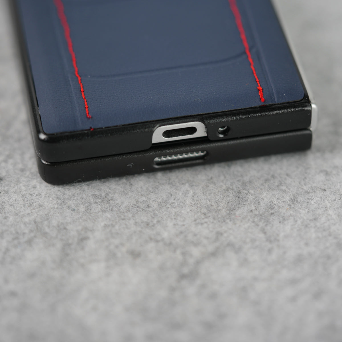 Samsung Galaxy Z Fold 5 FR Stitched PU Leather Case Cover (Blue)