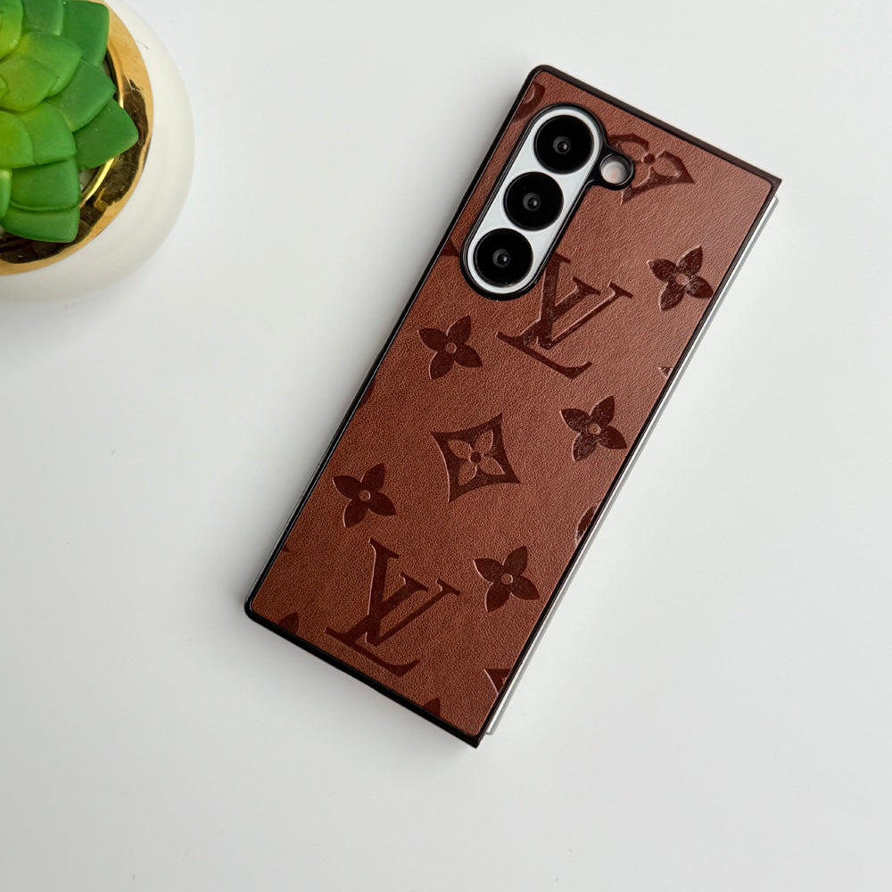 Samsung Galaxy Z Fold 5 Luxury PU Leather Fashion Brand Case Cover