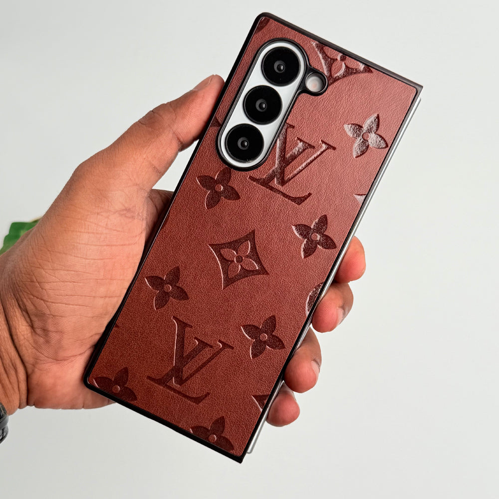 Samsung Galaxy Z Fold 5 Luxury PU Leather Fashion Brand Case Cover