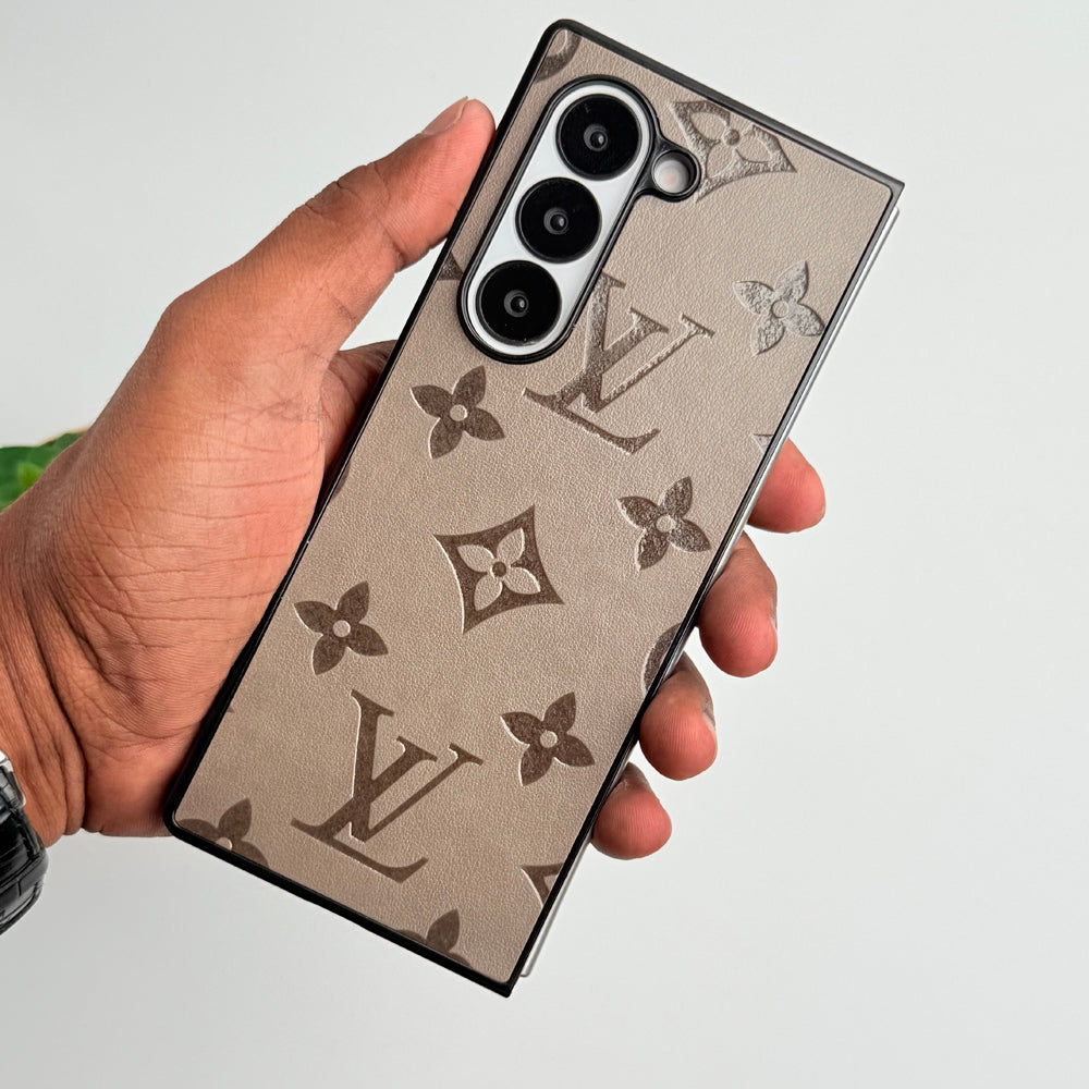 Samsung Galaxy Z Fold 5 Luxury PU Leather Fashion Brand Case Cover