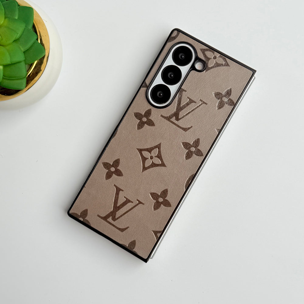 Samsung Galaxy Z Fold 5 Luxury PU Leather Fashion Brand Case Cover