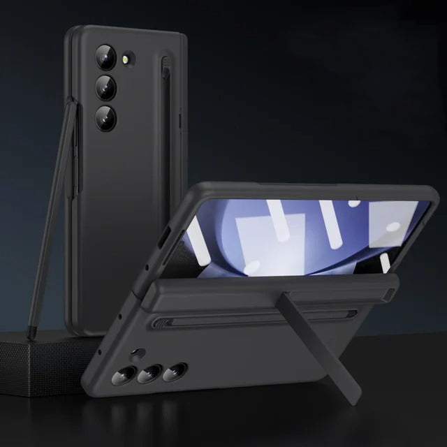Samsung Galaxy Z Fold 5 Matte Finish Front Screen Protector With S Pen Kickstand Case Cover
