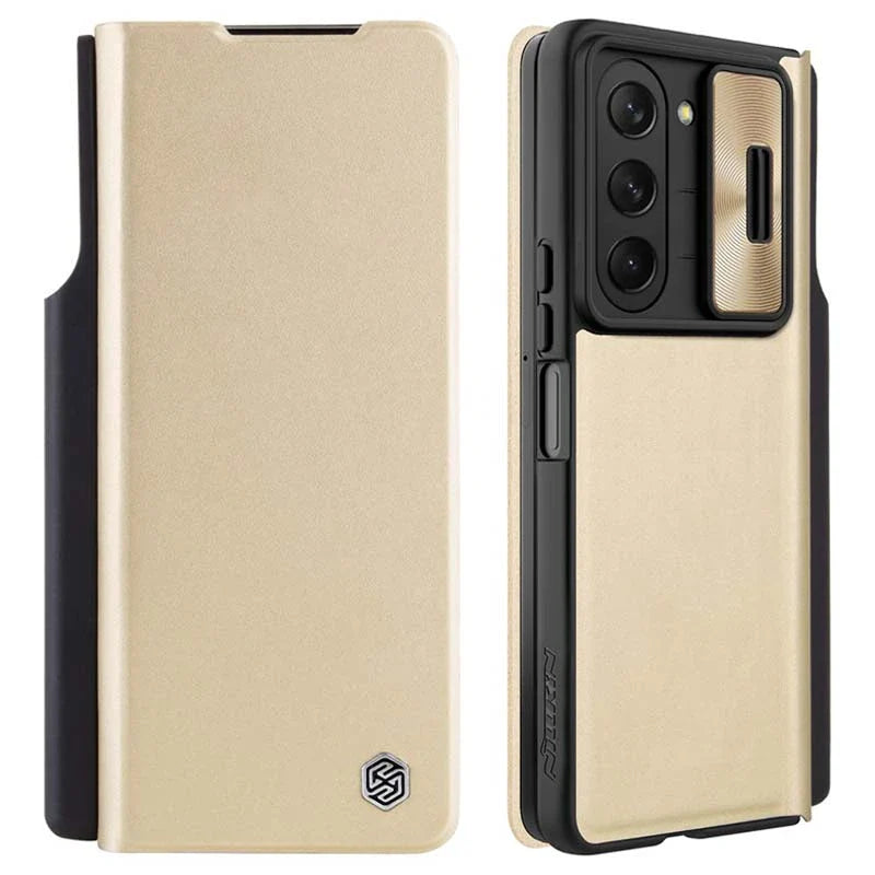 Samsung Galaxy Z Fold 5 Nillkin QIN Pro Flip Case -Gold