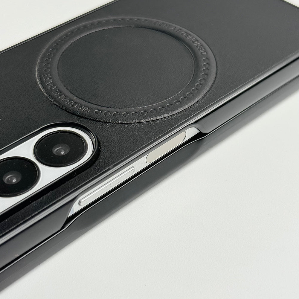 Samsung Galaxy Z Fold 5 PU Leather Strong Magnetic Ring Cover