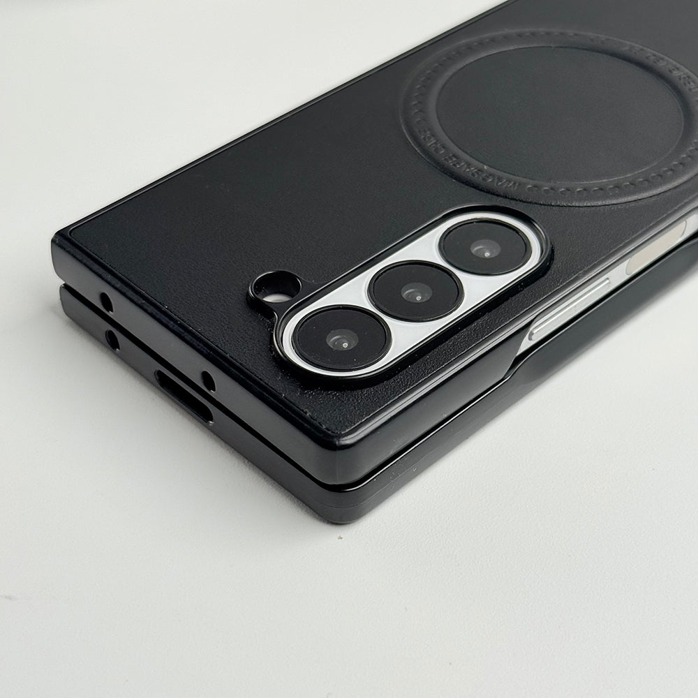 Samsung Galaxy Z Fold 5 PU Leather Strong Magnetic Ring Cover