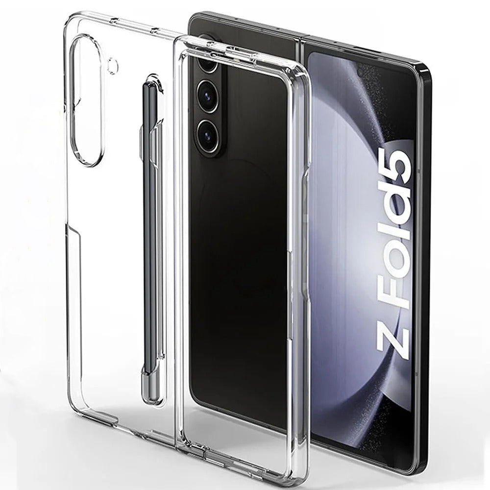 Samsung Galaxy Z Fold 5 Transparent Cristal Hard Shell Cover Case With S-Pent Slot