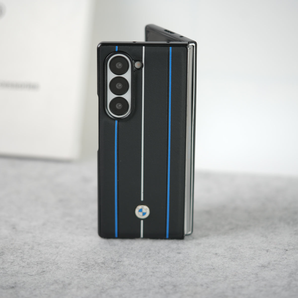 Samsung Galaxy Z Fold 6 BMW Blue White Line Design Case Cover