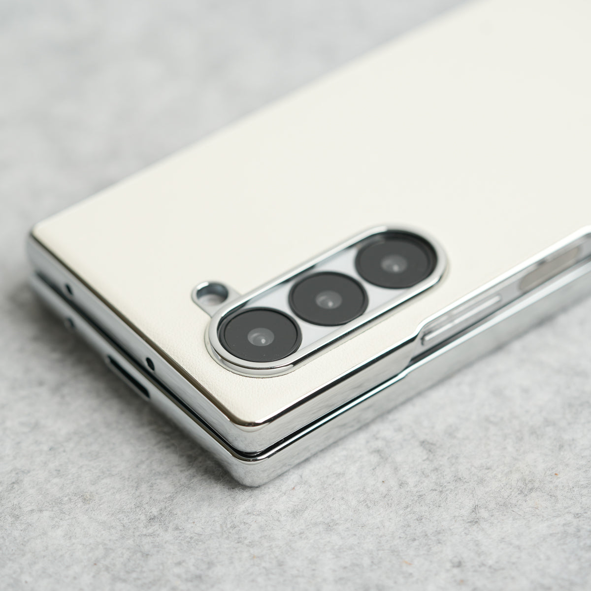 Samsung Galaxy Z Fold 6 Glossy Chrome Plated PU Leather Skin Case Cover