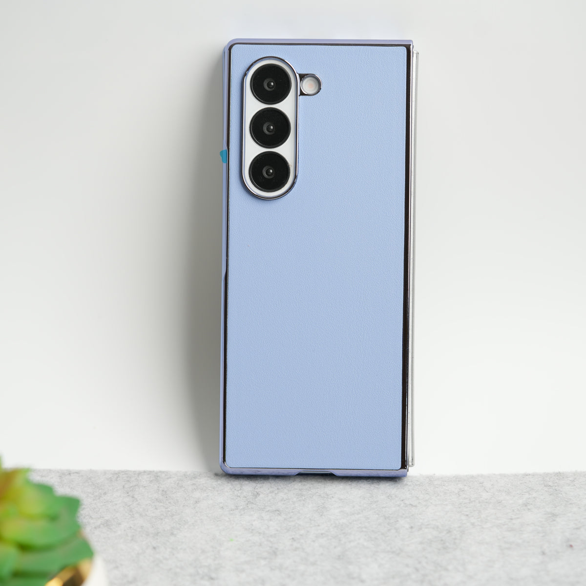 Samsung Galaxy Z Fold 6 Glossy Chrome Plated PU Leather Skin Case Cover