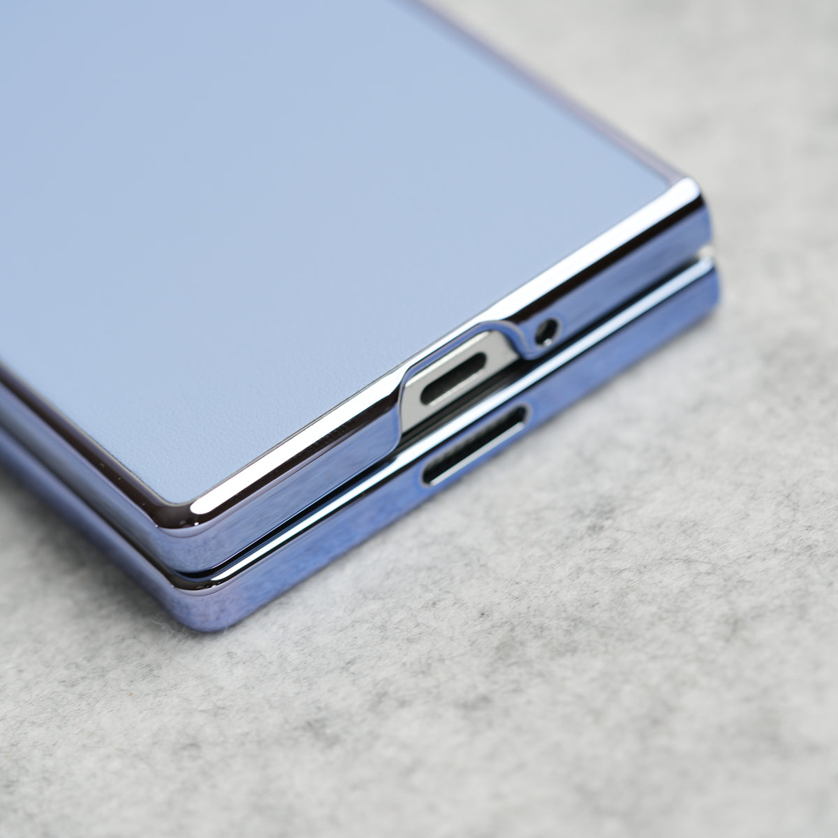 Samsung Galaxy Z Fold 6 Glossy Chrome Plated PU Leather Skin Case Cover