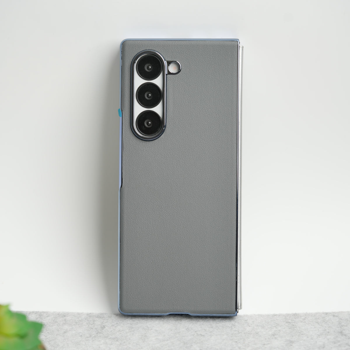 Samsung Galaxy Z Fold 6 Glossy Chrome Plated PU Leather Skin Case Cover